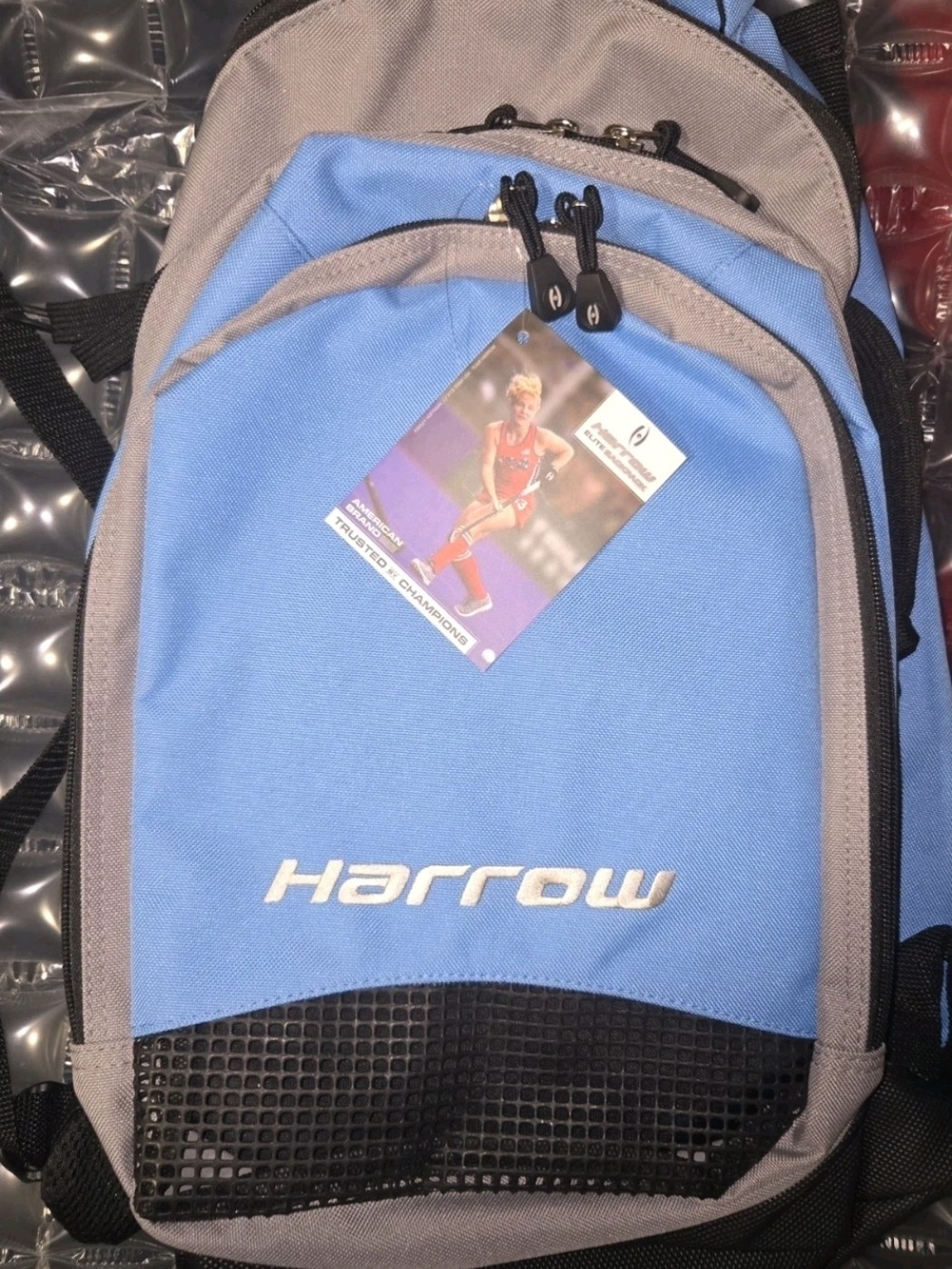 Harrow Heroes Collection Elite Backpack, Carolina/Grey 12x11x18 - New